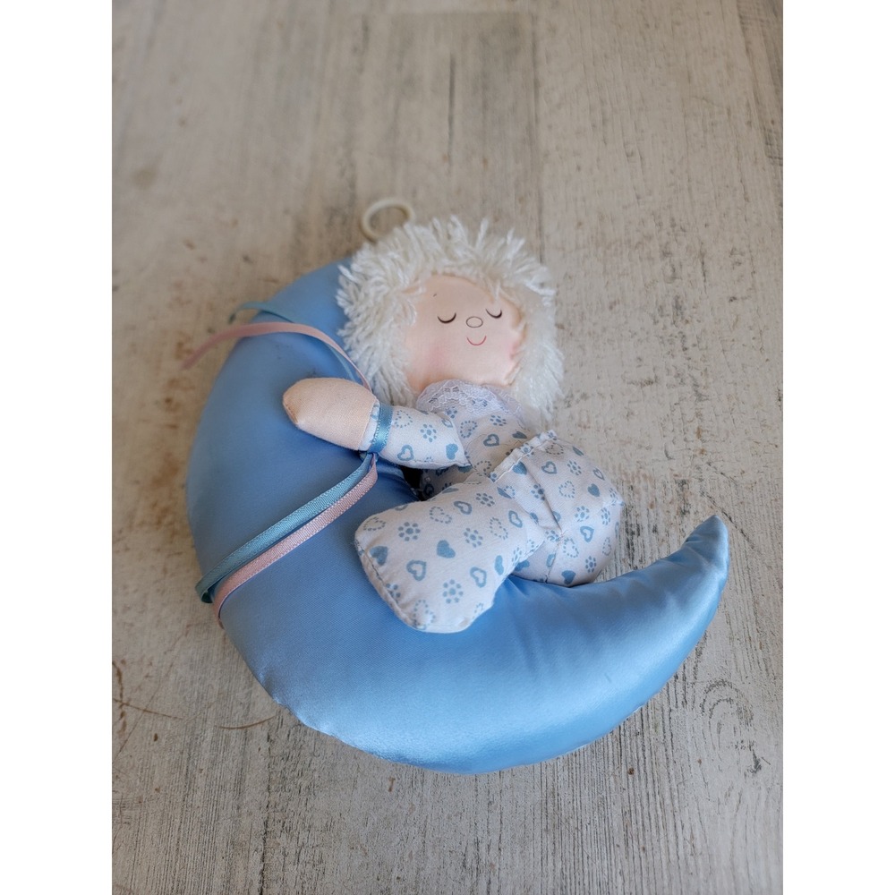 Russ‎ vintage sleeping baby Angel moon hanging home decor blue boy